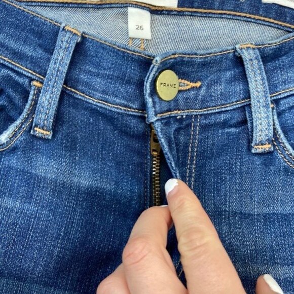 Frame Le Skinny De Jeanne Distressed Jeans Size 26 MSRP $235 - Picture 10 of 16